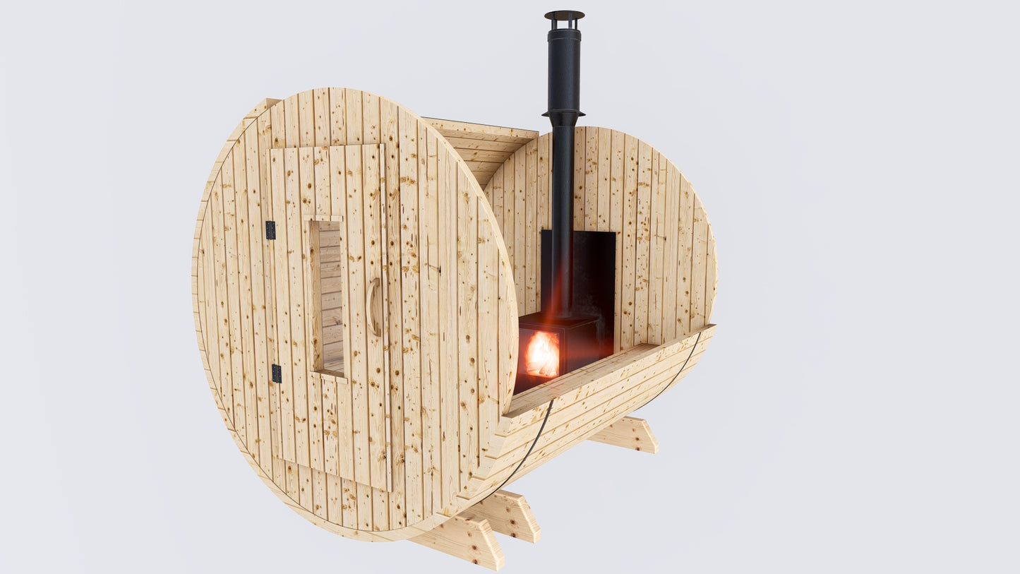 Barrel Sauna 7x8 Without Porch